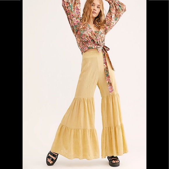 Free People Pants - NWOT Free People Embroidered tier  pant